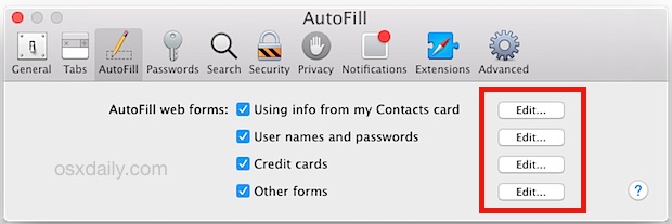 Browser form autofill mac apps